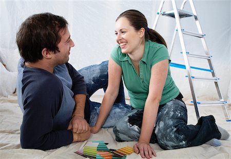 Couple with Paint Swatches Stock Photo - Premium Royalty-Free, Code: 600-01827122