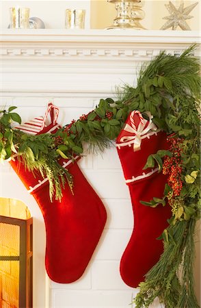 felt - Christmas Stockings Stock Photo - Premium Royalty-Free, Code: 600-01838238