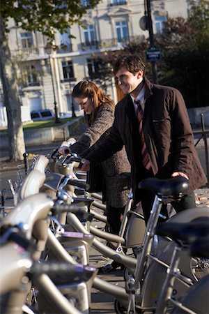 simsearch:600-07584876,k - People Renting Bicycles, Paris, France Stock Photo - Premium Royalty-Free, Code: 600-01956015