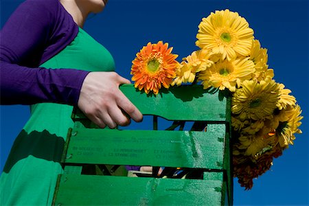 flower box - Woman Carrying Box of Flowers Stock Photo - Premium Royalty-Free, Code: 600-02010260