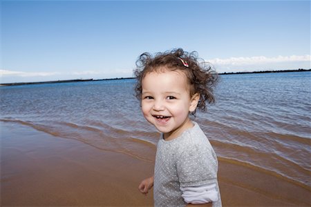 Little Girl on the Beach Stock Photo - Premium Royalty-Free, Code: 600-02038135
