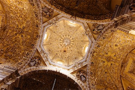 simsearch:600-02694355,k - Ceiling and Dome of Church of San Francisco, Acatepec, Cholula, Mexico Stock Photo - Premium Royalty-Free, Code: 600-02045923