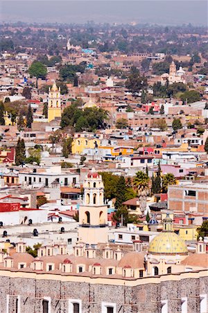 Skyline of Cholula, Mexico Stock Photo - Premium Royalty-Free, Code: 600-02045930