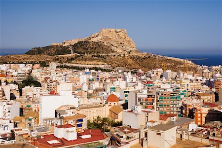 Castillo de Santa Barbara and Cityscape, Alicante, Valencia, Spain Stock Photo - Premium Royalty-Free, Code: 600-02056790