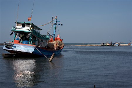 Anchored Fishing Boat, Phu Quoc, Duong Dong, Vietnam Stock Photo - Premium Royalty-Free, Code: 600-02063569