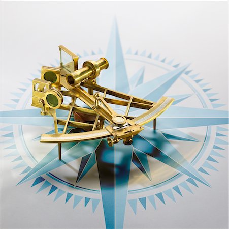 Sextant on Blue Compass Rose Stock Photo - Premium Royalty-Free, Code: 600-02125723