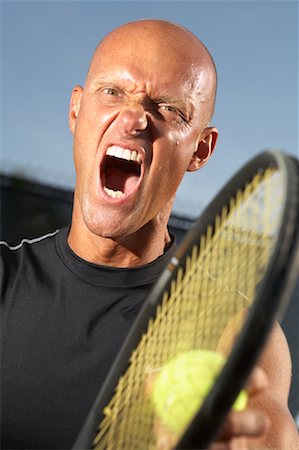 simsearch:640-06050635,k - Tennis Player Yelling Stock Photo - Premium Royalty-Free, Code: 600-02222989