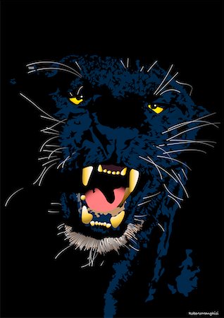 panthers - Illustration of Black Panther Stock Photo - Premium Royalty-Free, Code: 600-02245091