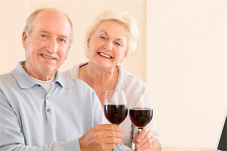 simsearch:600-02346335,k - Portrait of Couple with Red Wine Stock Photo - Premium Royalty-Free, Code: 600-02245241