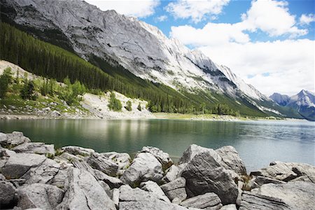 Medicine Lake, Jasper National Park, Alberta, Canada Stock Photo - Premium Royalty-Free, Code: 600-02264452