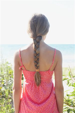 rear view little girl - Rear View of Girl on the Beach, Elmvale, Ontario, Canada Stock Photo - Premium Royalty-Free, Code: 600-02265301