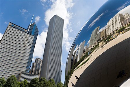 simsearch:700-00608810,k - Cloud Gate Monument and Buildings, Chicago, Illinois, USA Stock Photo - Premium Royalty-Free, Code: 600-02260137