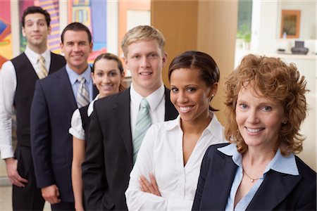 Portrait of Business People in Line Stock Photo - Premium Royalty-Free, Code: 600-02348959