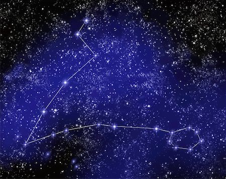 Outline of Constellation of Pisces in Night Sky Stock Photo - Premium Royalty-Free, Code: 600-02342948