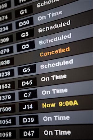 simsearch:600-03615736,k - Airport Arrivals and Departures Board Stock Photo - Premium Royalty-Free, Code: 600-02377455
