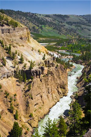 Tower Falls and Canyon, Yellowstone National Park, Wyoming, USA Stock Photo - Premium Royalty-Free, Code: 600-02371405