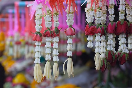 Floral Ornaments at Market, Chiang Mai, Thailand Stock Photo - Premium Royalty-Free, Code: 600-02428502