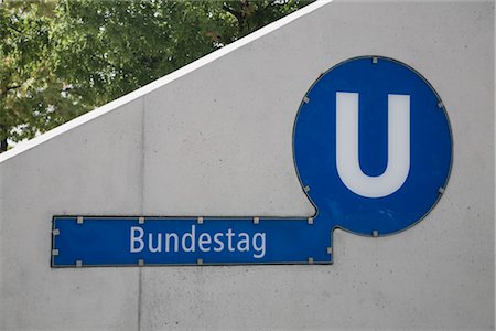 simsearch:700-03069038,k - Sign for Bundestag Station, Berlin, Germany Stock Photo - Premium Royalty-Free, Code: 600-02637306