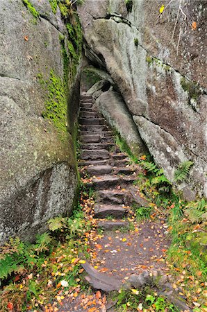 Stone Steps in Rock Crevice, Luisenburg Felsenlabyrinth, Fichtelgebirge, Bavaria, Germany Stock Photo - Premium Royalty-Free, Code: 600-02633524