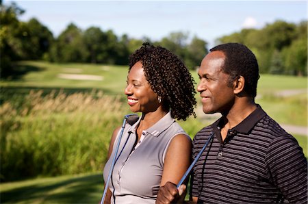 Portrait of Couple Golfing, Burlington, Ontario, Canada Stock Photo - Premium Royalty-Free, Code: 600-02670434