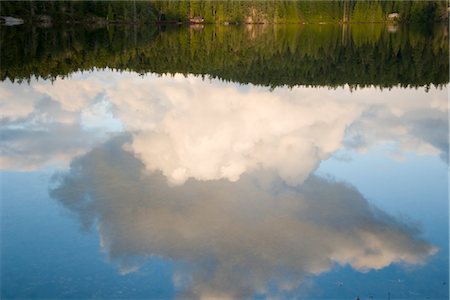 Reflection of Clouds in Gunflint Lake, Cortes Island, British Columbia, Canada Stock Photo - Premium Royalty-Free, Code: 600-02702625