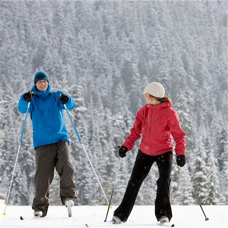 sport women candid - Close-up of Couple Cross Country Skiing, Whistler, British Columbia, Canada Stock Photo - Premium Royalty-Free, Code: 600-02757275