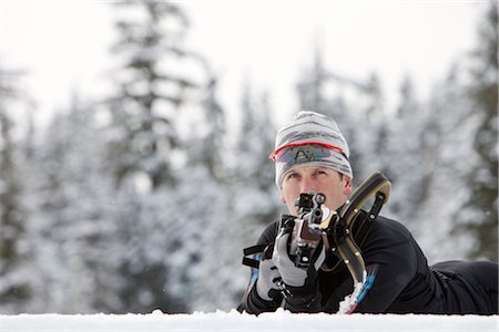 shooting - Close-up of Male Biathlon Athlete, Target Shooting, Whistler, British Columbia, Canada Stock Photo - Premium Royalty-Free, Code: 600-02757285