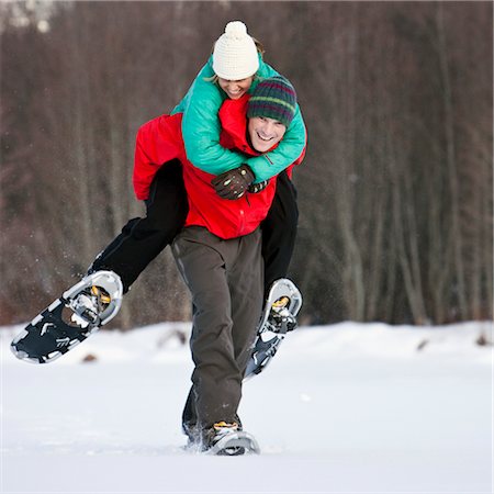 snow shoe - Couple Snowshoeing, Whistler, British Columbia, Canada Stock Photo - Premium Royalty-Free, Code: 600-02757302