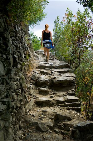 path of stone - Woman Walking on Path, Cinque Terre, Liguria, Italy Stock Photo - Premium Royalty-Free, Code: 600-02828575