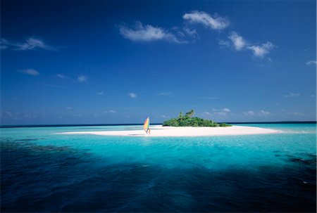 Tropical Seascape, Island with Coconut Palm Trees Stock Photo - Premium Royalty-Free, Code: 600-02886005