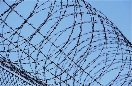 fenced in - Barbed Wire Fence Stock Photo - Premium Royalty-Free, Code: 600-02886163