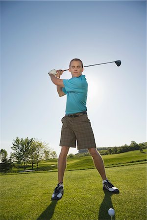Man Golfing Stock Photo - Premium Royalty-Free, Code: 600-02912093