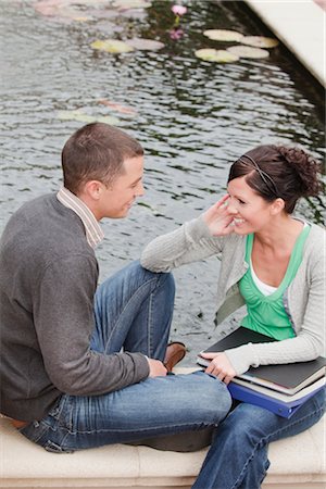 simsearch:600-02973192,k - University Students Sitting Together by a Pond Stock Photo - Premium Royalty-Free, Code: 600-02973171