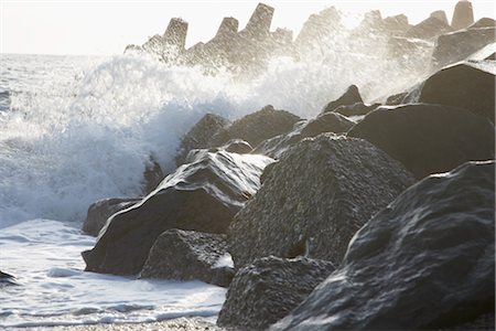 Waves Crashing on Rocks, Bovbjerg, Jylland, Denmark Stock Photo - Premium Royalty-Free, Code: 600-03003573