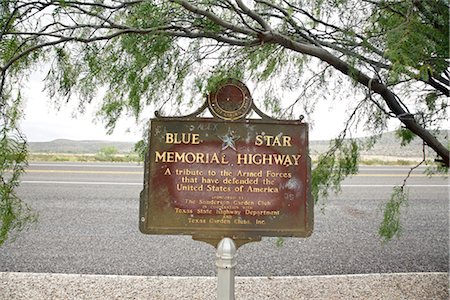 Memorial Plaque, Blue Star Memorial Highway, Highway 90, Texas, USA Stock Photo - Premium Royalty-Free, Code: 600-03059329