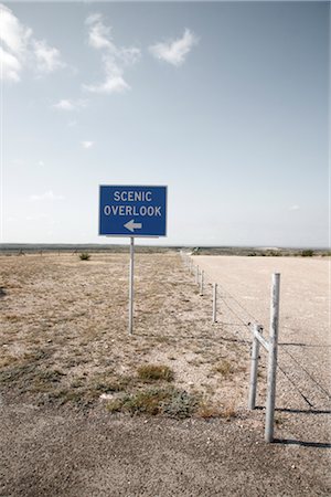 roadside attraction - Scenic Overlook Sign, Highway, Texas, USA Stock Photo - Premium Royalty-Free, Code: 600-03059333