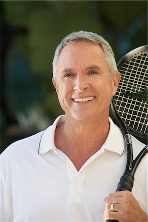 senior activities - Portrait of Man Playing Tennis, Florida, USA Stock Photo - Premium Royalty-Free, Code: 600-03171697