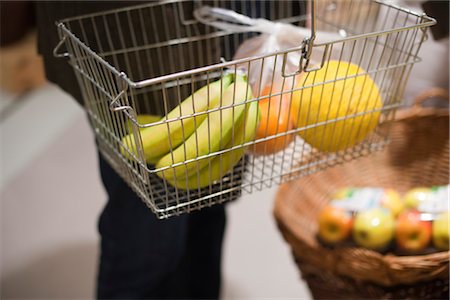 fruits basket for supermarket - Fruit in Grocery Basket Stock Photo - Premium Royalty-Free, Code: 600-03194851
