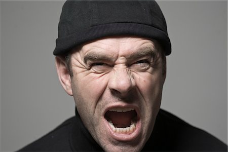 Angry Man Screaming Stock Photo - Premium Royalty-Free, Code: 600-03404566