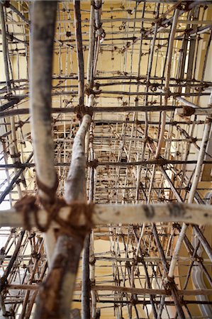 Bamboo Scaffolding, India Foto de stock - Sin royalties Premium, Código: 600-03445304