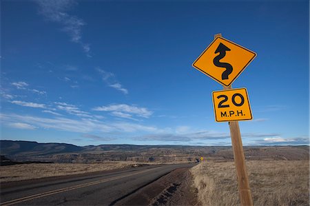 road signs in us - Road Sign, Historic Columbia River Highway, Oregon, Multnomah County, USA Stock Photo - Premium Royalty-Free, Code: 600-03455580