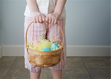 simsearch:600-07110444,k - Little Girl With Basket of Easter Eggs Stock Photo - Premium Royalty-Free, Code: 600-03456691