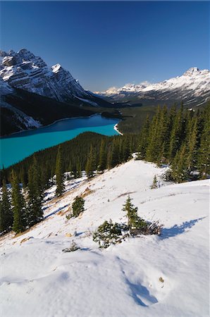 scenes of snowfall in canada - Peyto Lake, Banff National Park, Alberta, Canada Stock Photo - Premium Royalty-Free, Code: 600-03450845