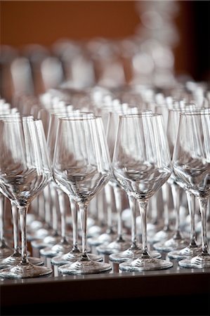 entertainment and restaurant - Row of Wine Glasses at Reception Stock Photo - Premium Royalty-Free, Code: 600-03556611