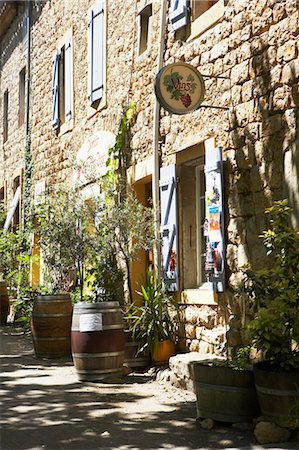 french buildings image - Wine Shop, Lagrasse, Aude, Languedoc-Roussillon, France Stock Photo - Premium Royalty-Free, Code: 600-03644816