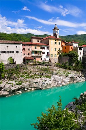 Kanal ob Soci, Soca River, Slovenia Foto de stock - Sin royalties Premium, Código: 600-03659299