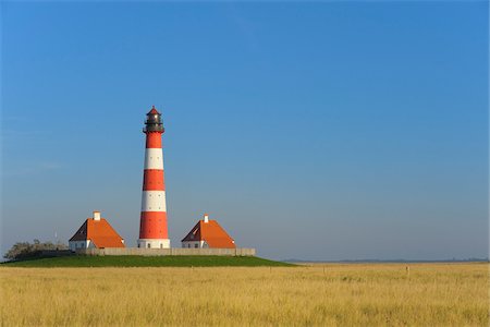 simsearch:600-07561369,k - Westerheversand Lighthouse, Eiderstedt Peninsula, Westerhever, Germany Stock Photo - Premium Royalty-Free, Code: 600-03685859