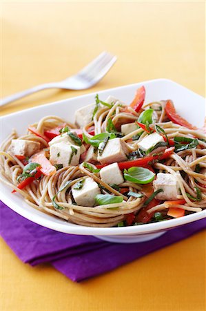 simsearch:600-06892689,k - Noodles with Tofu and Peppers Stock Photo - Premium Royalty-Free, Code: 600-03686093