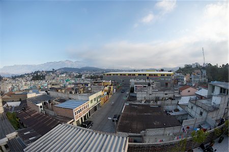 Wide Angle Aerial View of Huehuetenango, Huehuetenango Department, Guatemala Stock Photo - Premium Royalty-Free, Code: 600-03686153