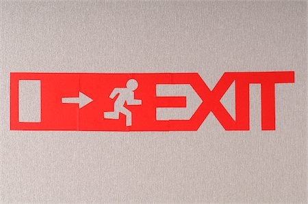 simsearch:600-03696739,k - Exit Sign Stock Photo - Premium Royalty-Free, Code: 600-03697885